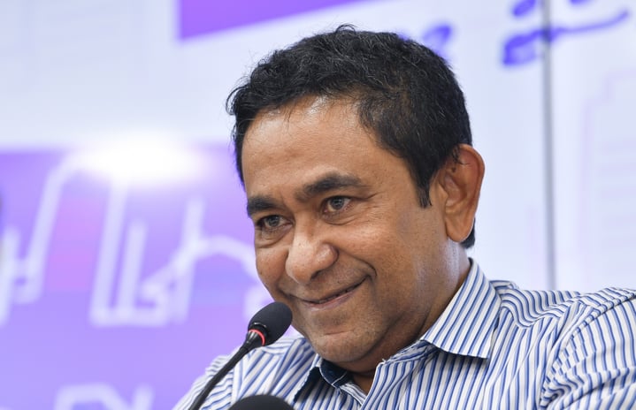 Former President Yameen: Stated that accepting money given by well-wishers is not an issue --- Photo/Mihaaru