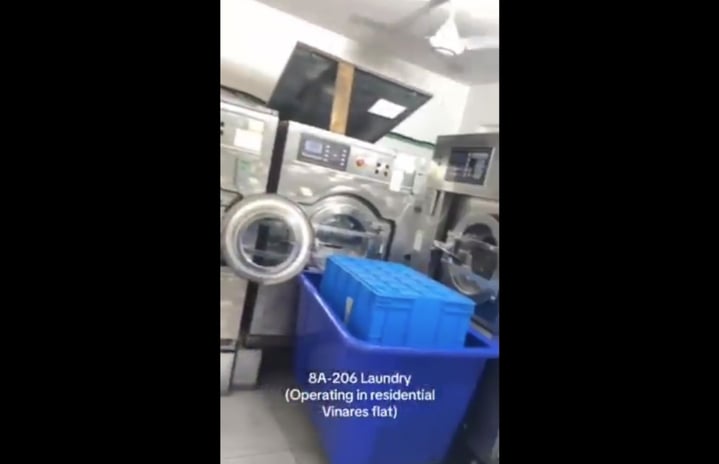 Machines placed to run a laundry business in a Vinares flat